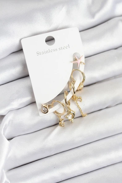 Pirinç Gold Renk Set Küpe - EBJ250920W37795 ürün görseli