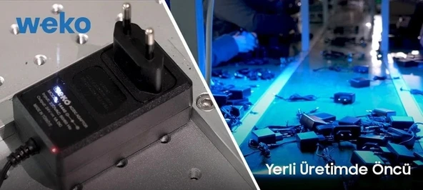 WEKO 14.4V Dc 2A Li-On Şarjlı Matkap ve Şarjlı Süpürge Şarj Aleti (5.5x2.5 Jaklı 14.4 Volt 2 Amper 2000 mA) - 4