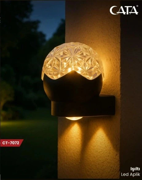 CATA Işıltı Led Duvar Aplik 15w 3200K Günışığı IP44 Çift Taraflı Led Efektli (Dış Mekan)