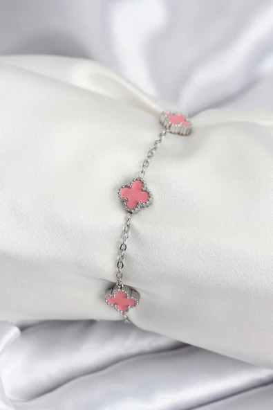 Gümüş Renk Pembe Baby Boy Yonca Kadın Bileklik - EBJ250920W37890 ürün görseli