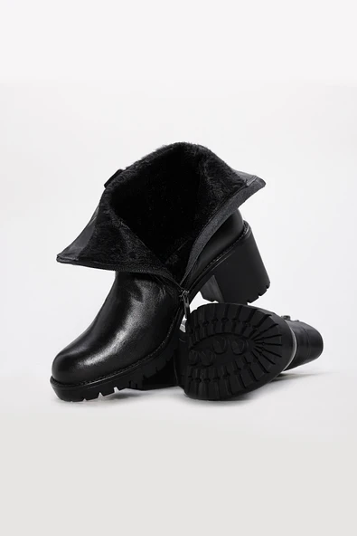 Hakiki Deri  Kadın Kalın Topuklu Bot 124SZA2221 - Resim 4