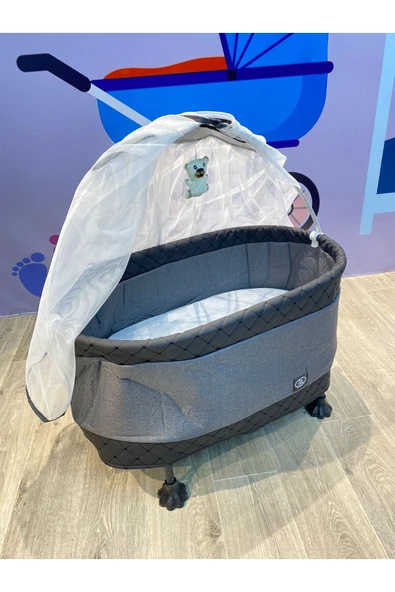 TURHAN BEBE Anne Yanı Cibinlikli Oyuncaklı Ana Dizi Ana Kucağı Beşik Hamak Salıncak - 5