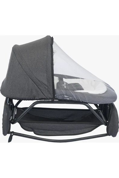 TURHAN BEBE Çift Yönlü Sallanır Sabitlenir Cibinlikli Geniş Sepetli Anne Yanı Ana Dizi Ana Kucağı Beşik - 6