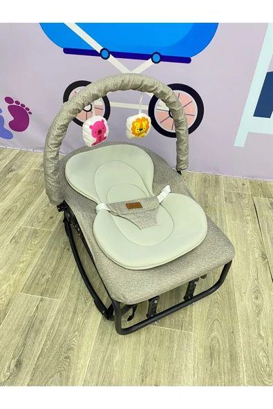 TURHAN BEBE Çift Taraflı Sallanan Cibinlikli Oyuncaklı Ana Dizi Beşik - 3