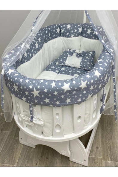 Şehzade Dekorasyon Lüx Şehzade Sallanır Ahşap Beşik - 2