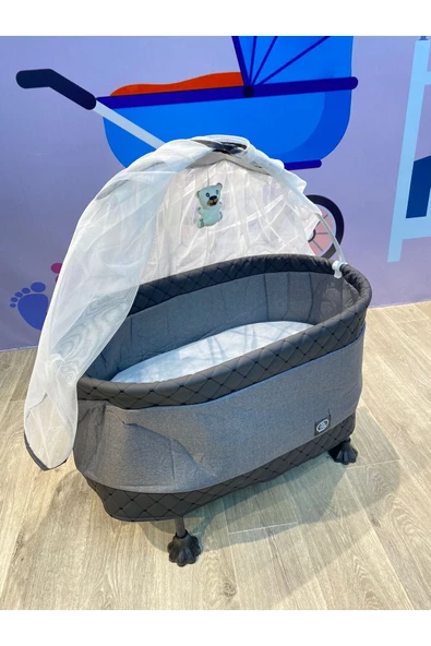 TURHAN BEBE Anne Yanı Cibinlikli Oyuncaklı Ana Dizi Ana Kucağı Beşik Hamak Salıncak - 7