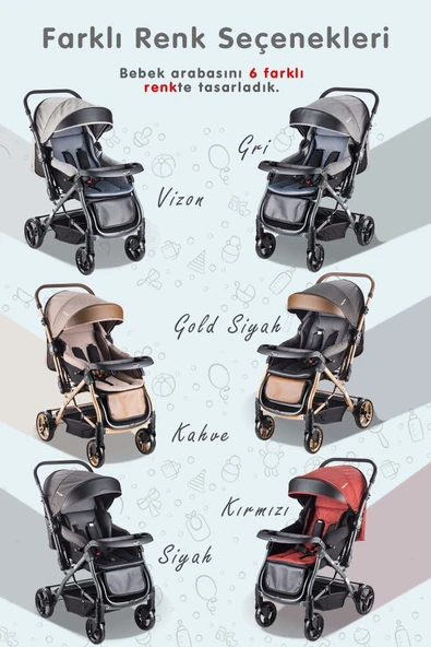 Baby Care Bc 65 Capron Çift Yönlü Bebek Arabası - Resim 7