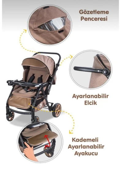Baby Care Combo Maxi Pro Çift Yönlü Bebek Arabası - Resim 5