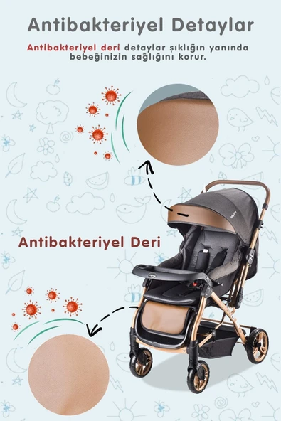 Baby Care Bc 65 Capron Çift Yönlü Bebek Arabası - Resim 3