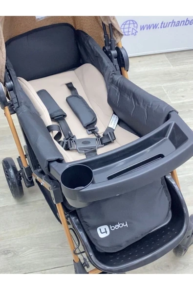 TURHAN BEBE 3 Kademe Yatış Pozisyonu Bardaklı Çift Yönlü Bebek Arabası - 4