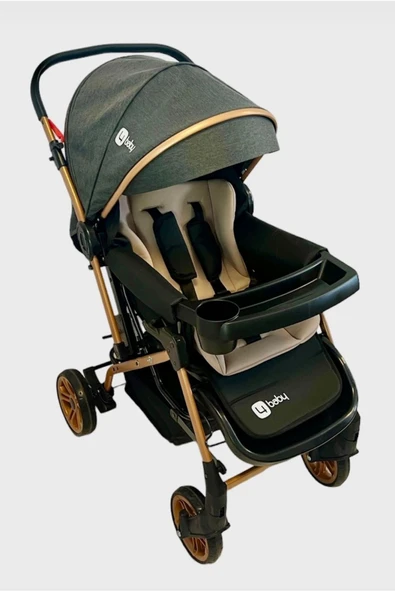 TURHAN BEBE 3 Kademe Yatış Pozisyonu Bardaklı Çift Yönlü Bebek Arabası - Resim 3