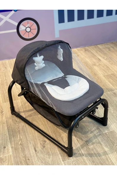 TURHAN BEBE Sallanır Sabitlenir Cibinlikli Geniş Sepetli Oyuncaklı Anne Yanı Ana Dizi Ana Kucağı Beşik