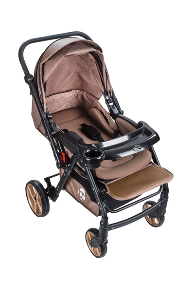 TURHAN BEBE Çift Yönlü - Boy Ayarlı Ebeveyn Kontrol Pencereli- Tam Kapanan Tenteli Bebek Arabası - Resim 3