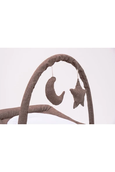 Ats Bebe Ahşap Pamuklu Kumaş Tüllü Oyuncaklı Portatif Ana Kucağı - 2