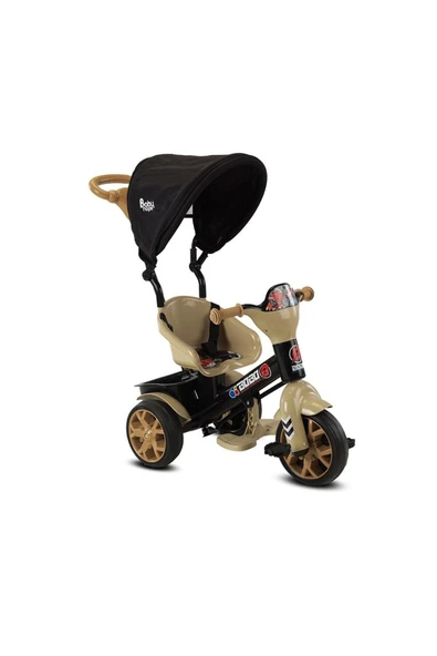 BabyHope Turhan Bebe Çocuk Araç Gereçleri Bobo Üç Teker Ebeveyn Kontrollü Çocuk Bisikleti Kahverengi