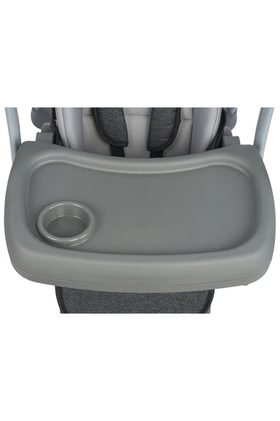 TURHAN BEBE Tam Yatarlı Tenteli Mama Tablalı Ev Tipi Hem Salıncaklı & Hem Mama Sandalyesi - 5