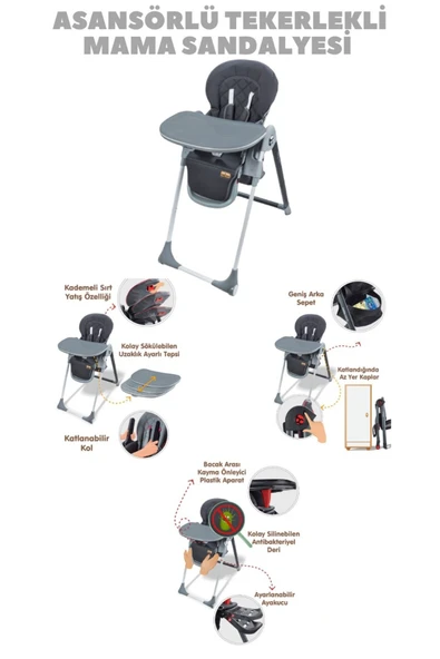 TURHAN BEBE Çeyiz Seti Bebek Arabası Puset Beşik Banyo Seti Yürüteç Ana Dizi Yürüteç Mama Sandalyesi Oyun Halısı - 4