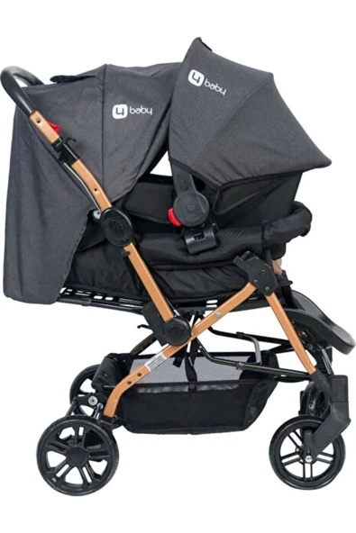 TURHAN BEBE 3 Kademe Yatış Pozisyonu Kontrol Penceresi Çift Yönlü Bebek Arabası +Taşıma Puset + Yağmurluk Hediye - 3