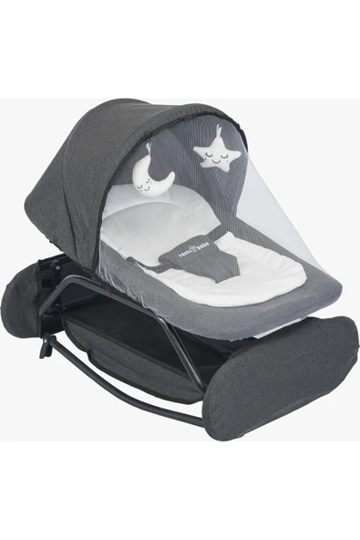 TURHAN BEBE Çift Yönlü Sallanır Sabitlenir Cibinlikli Geniş Sepetli Anne Yanı Ana Dizi Ana Kucağı Beşik