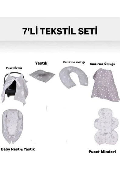 TURHAN BEBE Yeni Doğan MOJE GRİ Lüx Bebek Çeyiz Seti (28 PARÇA) - 6