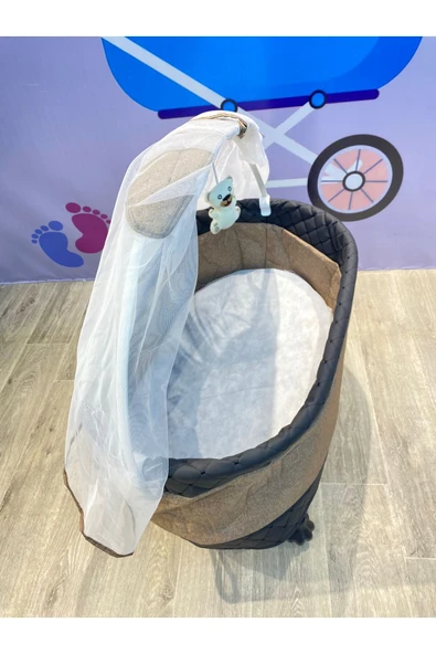 TURHAN BEBE Anne Yanı Cibinlikli Oyuncaklı Ana Dizi Ana Kucağı Beşik Hamak Salıncak + YATAK - 5