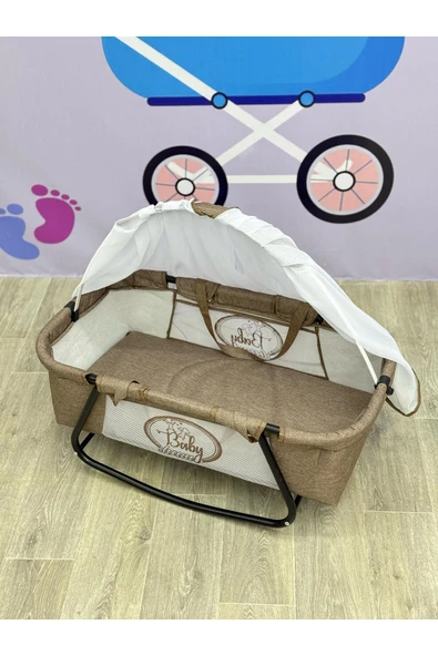 TURHAN BEBE 3 Farklı Pozisyonda Kullanılır Keten Kumaş Anne Yanı Beşik & Ana Dizi beşik & Portbebe Beşik - 4