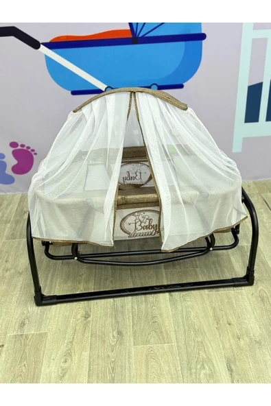 TURHAN BEBE 3 Farklı Pozisyonda Kullanılır Keten Kumaş Anne Yanı Beşik & Ana Dizi beşik & Portbebe Beşik - 3