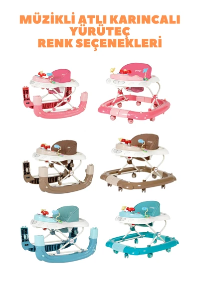 TURHAN BEBE Yeni Doğan Çeyiz Bebek Arabası+Puset+Park Beşik+Yürüteç+Ana Dizi+Oyun Halısı+Mama Sandal.+Baby Nest - 6