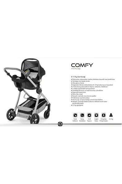 TURHAN BEBE Yeni Nesil Travel Sistem Bebek Arabası Oto Koltuklu Sallanır Taşıma Puset - 6