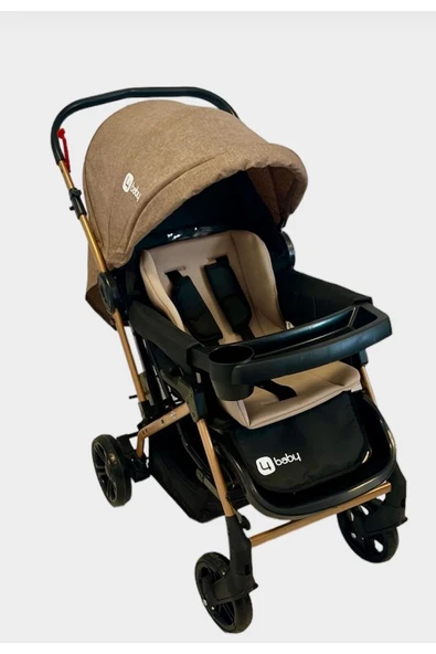 TURHAN BEBE 3 Kademe Yatış Pozisyonu Bardaklı Çift Yönlü Bebek Arabası - 2