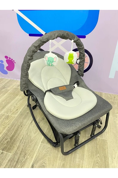 TURHAN BEBE Çift Yönlü Sallanır Sabitlenir Kedeme Ayarlı Geniş Sepetli Oyuncaklı Ana Dizi & Ana Kucağı Beşik - 7