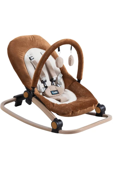 TURHAN BEBE Pamuklu Kumaş Oyuncaklı Sallanır Sabitlenir Katlanır Ana Kucağı Beşik - 5