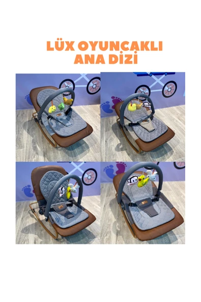 TURHAN BEBE Yeni Doğan Çeyiz Seti Bebek Arabası + Anne Yanı Beşik + Yürüteç +Salıncak+ Ana Dizi - 5