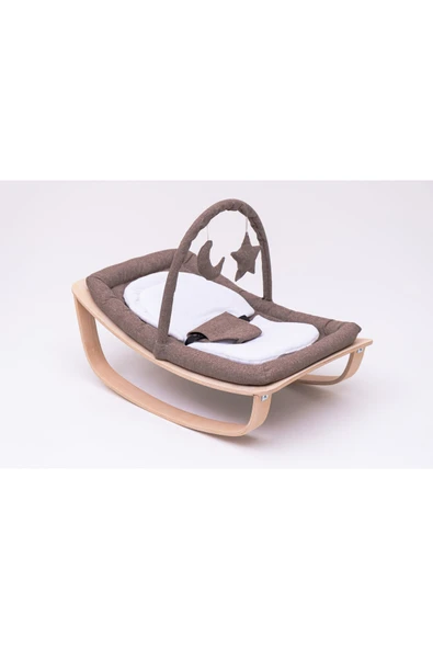 Ats Bebe Ahşap Pamuklu Kumaş Tüllü Oyuncaklı Portatif Ana Kucağı