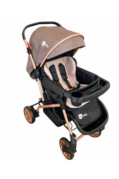 TURHAN BEBE 3 Kademe Yatış Pozisyonu Bardaklı Çift Yönlü Bebek Arabası - Resim 4