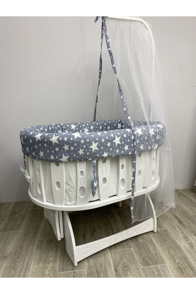 TURHAN BEBE Şehzade Anne Yanı Sallanır Sabitlenir Sepet Beşik - Salıncak Hamak Bebek Beşiği - 4