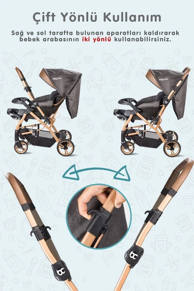 Baby Care Bc 65 Capron Çift Yönlü Bebek Arabası - Resim 4