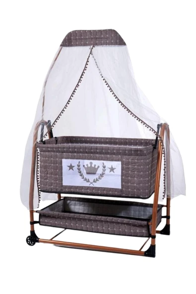 love bebe Turhan Bebe King Beşik Metal Sallanır Beşik Siyah Portatif Beşik