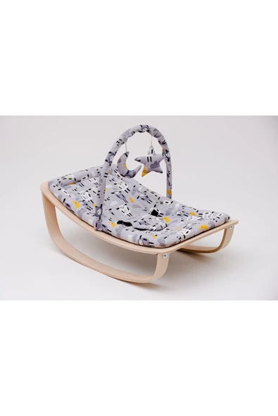Ats Bebe Ahşap Pamuklu Kumaş Tüllü Oyuncaklı Portatif Ana Kucağı - 2