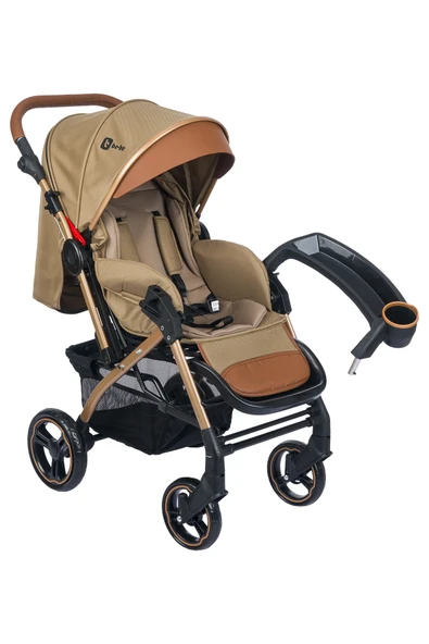 TURHAN BEBE Yeni Nesil 2024 Çift Yönlü Boy Ayarlı Geniş Sepetli Bebek Arabası + Kışlık Ayak Örtüsü Hediye - Resim 3