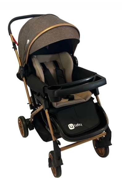 TURHAN BEBE 3 Kademe Yatış Pozisyonu Bardaklı Çift Yönlü Bebek Arabası - Resim 5