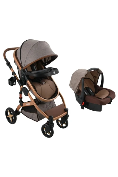 TURHAN BEBE GRANDE AMARTİSÖRLÜ Boy Ayarlı Travel Sistem Bebek Arabası Taşıma Puset ürün görseli 1