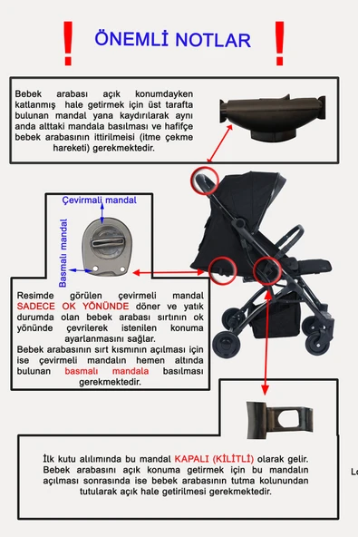 TURHAN BEBE Mimma Kabin Boy Travel Sistem Ekstra Pedli Katlanabilir Bebek Arabası Puset - Resim 3