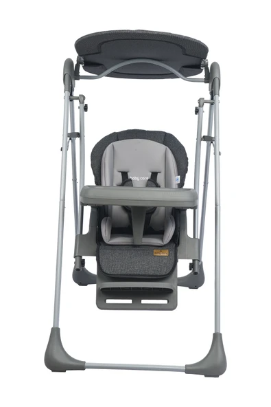 TURHAN BEBE Tam Yatarlı Tenteli Mama Tablalı Ev Tipi Hem Salıncaklı & Hem Mama Sandalyesi - 2