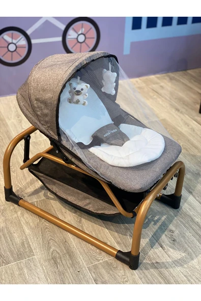 TURHAN BEBE Sallanır Sabitlenir Cibinlikli Geniş Sepetli Oyuncaklı Anne Yanı Ana Dizi Ana Kucağı Beşik - 3