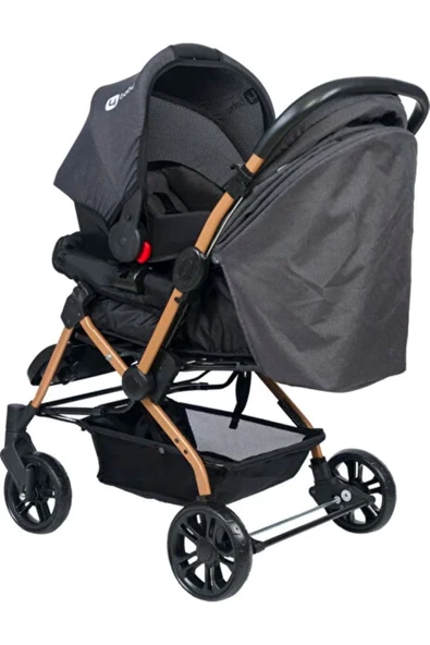 TURHAN BEBE 3 Kademe Yatış Pozisyonu Kontrol Penceresi Çift Yönlü Bebek Arabası +Taşıma Puset + Yağmurluk Hediye - 2