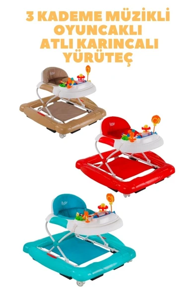TURHAN BEBE Yeni Doğan Rocco Lüx Çeyiz Seti Bebek Arabası + Puset+Beşik +Yürüteç + Mama Sandalyesi + Oyun Halısı - 4