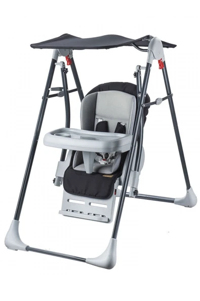 TURHAN BEBE Tam Yatarlı Tenteli Mama Tablalı Ev Tipi Hem Salıncaklı & Hem Mama Sandalyesi