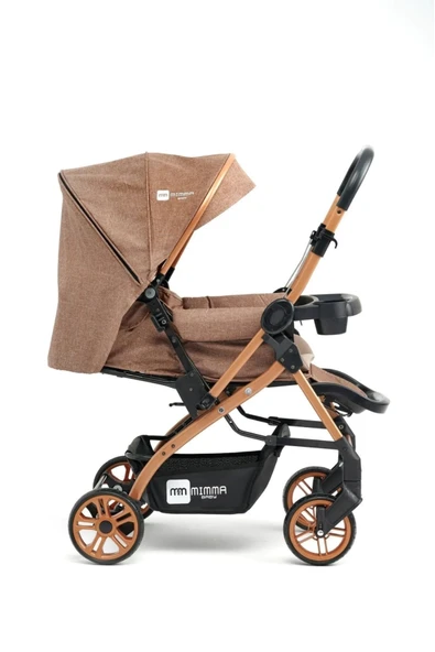 TURHAN BEBE 3 Kademe Yatış Pozisyonu Bardaklı Çift Yönlü Bebek Arabası - Resim 5