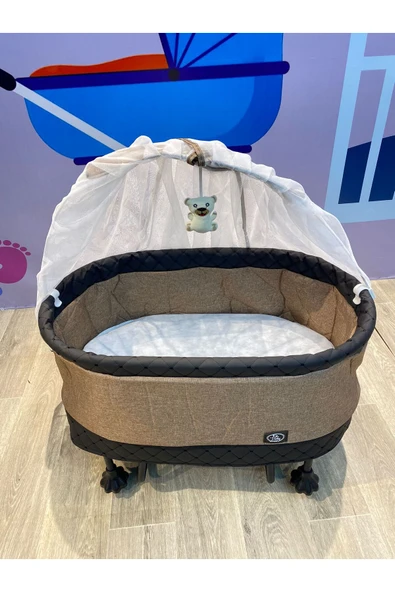 TURHAN BEBE Anne Yanı Cibinlikli Oyuncaklı Ana Dizi Ana Kucağı Beşik Hamak Salıncak + YATAK - 4